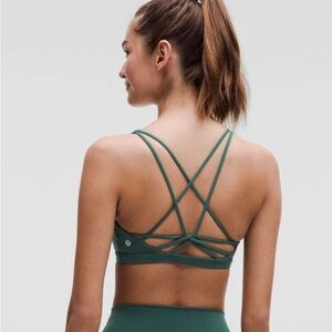 Lululemon Storm Teal Nulu Scoop Neck Strappy Sports Bra